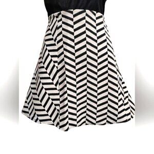 ZARA TRAFALUC | Black and White Chevron Skirt | Size Medium